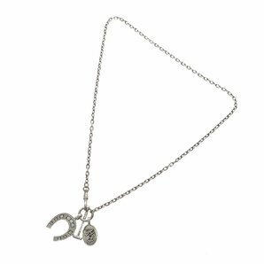 1円スタート RALPH LAUREN ラルフローレン ホースシュー ネックレス SILVER シルバー ラインストーン 馬蹄 石付 ペンダント アクセサリーの画像2