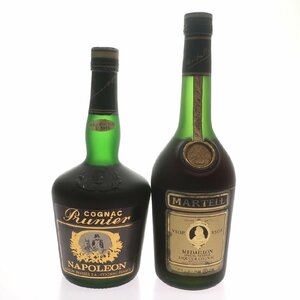 １円スタート 未開栓 お酒 2点まとめ MARTELL マーテル VSOP MEDAILLON メダリオン Prunier NAPOLEON プルニエ ナポレオン 古酒 洋酒