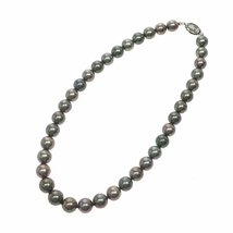 1円スタート 美品 黒蝶真珠 ネックレス ピアスセット パール pearl 金具 K14WG ホワイトゴールド シルバー SILVER レディース 鑑別書_画像3