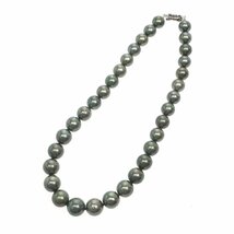 1円スタート 美品 黒蝶真珠 ネックレス 33粒 33P pearl 真珠 金具 留め具 SILVER シルバー アクセサリー ジュエリー レディース 鑑別書_画像2