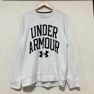 su1303 UNDER ARMOUR Under Armor sweat sweatshirt XL reverse side pie ru Logo print white 