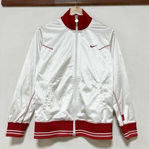 se1342 NIKE Nike спортивная куртка грузовик верх джерси M женский обратная сторона ворсистый белый / красный 