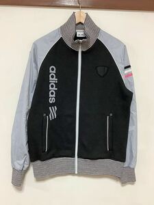 し1309 adidas GOLF アディダスゴルフ 異素材切り替え トラックジャケット ジャージジャケット L ブラック/グレー 