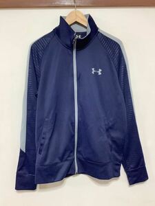 た1320 UNDER ARMOUR アンダアーマー ジャージジャケット トラックジャケット トラックトップ LG ネイビー ロゴプリント