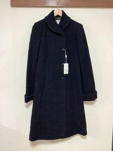 お1309 タグ付き ARMANI COLLEZIONI アルマーニ コレッツィオーニ ウール ロングコート 42 レディース ディープネイビー イタリア製