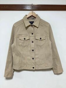 け1330 BURBERRY LONDON バーバリーロンドン ワークジャケット コットンジャケット レディース 15 ストレッチ ベージュ 3rdタイプ