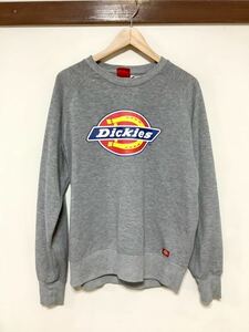 け1337 Dickies ディッキーズ スウェットトレーナー L ビッグロゴプリント グレー 裏地パイル