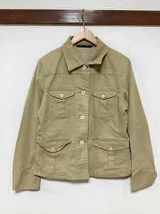 せ1326 RALPH LAUREN ラルフローレン ダック地 シャツジャケット レディース 5f ベージュ ワークシャツジャケット 薄手