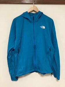 ち1328 THE NORTH FACE ノースフェイス NP71520 スワローテイルフーディジャケット ウインドブレーカー M ブルー ロゴプリント 