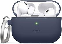 ジーンインディゴ AirPods Pro2 対応 ケース シリコン カバー カラビナ 付き 耐衝撃 薄型 ケースカバー 衝撃 吸_画像1