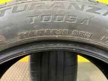 T918 中古タイヤ 215/55R18 BRIDGESTONE TURANZA T005A ブリヂストン トランザ 夏タイヤ サマータイヤ バリ溝 2本のみ_画像6