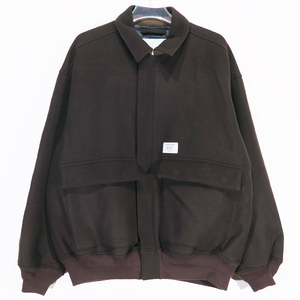 WTAPS ダブルタップス 23AW JFW-01/JACKET/WONY.MELTON 232BRDT-JKM04 メルトン フライト ジャケット ブラウン アウター Maz