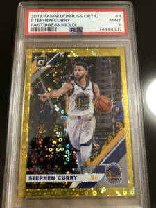 Stephen Curry 2019-20 Panini Donruss Optic Basketball Gold Disco /10 PSA