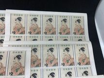 希少◇日本切手　1955年　切手趣味週間　ビードロを吹く娘　未使用　シート計8枚◇美品_画像4