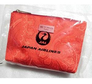  prompt decision new goods unopened JAL × ETRO Etro amenity soft pouch red unused not for sale Japan Air Lines.