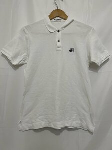 Black&White black and white dog embroidery entering polo-shirt Golf wear sport wear cotton 100 size :M color : white 