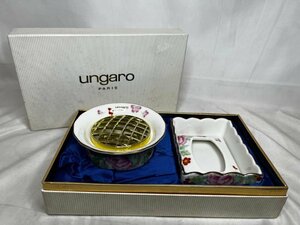 【未使用・保管品】ungaro ウンガロ インテリアセット 花瓶 花器 フラワーベース ローズボウル ティッシュケース レトロ 花柄