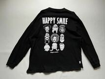 ★美品 gym master HAPPY SMILE メンズ L スウェット トレーナー カットソー / ジムマスター 黒 ブラック アウトドア_画像2