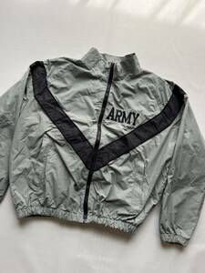 U.S.ARMY メンズ S-R IPFU ナイロン トレーニングジャケット ブルゾン / 米軍実物 ミリタリー リフレクター
