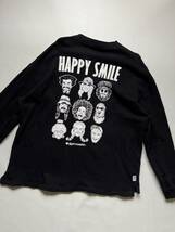 ★美品 gym master HAPPY SMILE メンズ L スウェット トレーナー カットソー / ジムマスター 黒 ブラック アウトドア_画像1