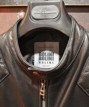 最高級*EU製◆イタリア・ミラノ発*BOLINI*ブラックラインdesigner 最上級牛革使用・ベッカム愛用・レザーライダース/XLサイズ_画像3