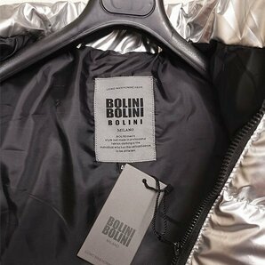 最高級4万※EU製*イタリア・ミラノ発*BOLINI*プレミアムライン※高級セレブdesigner・防寒・中綿ベスト・イタリア46/Mサイズ・銀の画像4