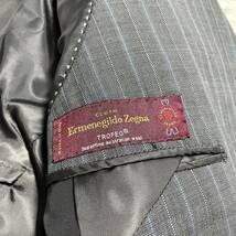 L相当◎最高級エルメネジルドゼニア【黒タグトロフェオ】Zegna セットアップ スーツ TROFEO灰色グレーウール素材！ジャケット 通年　3B_画像4