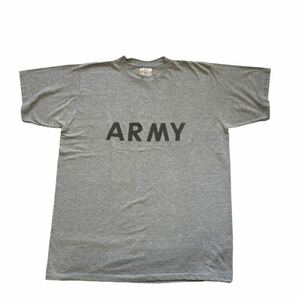【US.ARMY】 アメリカ 陸軍 米軍 半袖Tシャツ Tee グレー/灰 メンズ XL相当 IPFU トレーニング リフレクター ミリタリー 古着 USED 正規