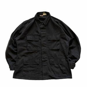 【90s】 PROPPER プロッパー BDUジャケット メンズ L 黒/ブラック ミリタリー 長袖 シャツ ARMY 米軍 民間品 アメリカ 陸軍 ビンテージ