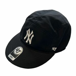 【'47 BRAND】 フォーティーセブン OSFA ベースボールキャップ 帽子 黒/ブラック ニューヨーク・ヤンキース スナップバック メンズ 古着