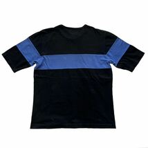 【90s】 agnes b. アニエスベー 半袖Tシャツ Tee メンズ 2 L相当 黒/ブラック 青/ブルー ボーダー クルーネック コットン ビンテージ 古着_画像2