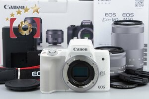 【中古】Canon キヤノン EOS Kiss M2 ダブルズームレンズキット ホワイト 元箱付き