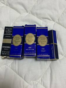 ディオール Dior CHANEL 5本まとめ売り口紅 リップスティック 箱汚れ有 コスメ 