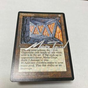 【サインド/Signed】 Mana Crypt 英語 1枚 【Mark Tedin氏】MTG マジックザギャザリング Magic the Gathering