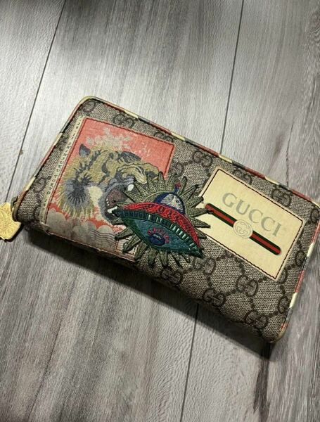 GUCCI スプリーム ウォレット タイガー 長財布 コインケース