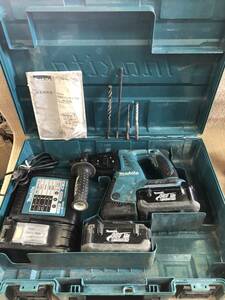 動作品 K-1087 ☆makita/マキタ 26mm 36V 充電式ハンマドリル HR262D 本体+充電器+バッテリ2個+ドリルビット+取説+ケース