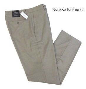 C月03726新品▼ バナナリパブリック スラックスパンツ W32 L32 ロングパンツ BANANA REPUBLIC メーカー価格18,900円 ベージュ系