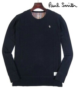 D month 04025 new goods V spring thing Paul Smith Paul Smith long sleeve cut and sewn [ L ] crew neck long sleeve T shirt long T lounge wear black . close . navy blue series 