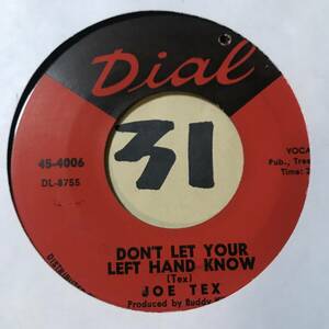 新品 JOE TEX A WOMAN CAN CHANGE A MAN / DON’T LET YOUR LEFT HAND KNOW 1965