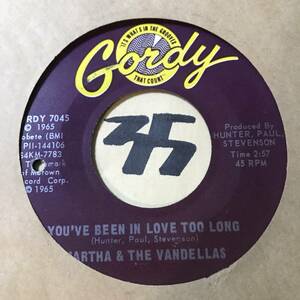 1965年 ノーザン・ダンサー MARTHA & THE VANDELLAS YOU’VE BEEN IN LOVE TOO LONG / LOVE 両面NM 