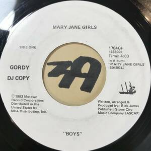 試聴 新品 MARY JANE GIRLS BOYS All Night Long（1983）フォロー・アップ・シングル/スラップ・ベースが気持ちいい 