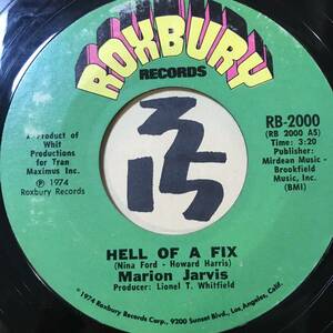 試聴 MARION JARVIS HELL OF A FIX 両面NM 1974 