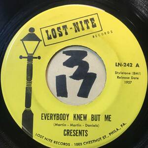 試聴 DOO-WOP BALLAD CRESENTS EVERYBODY KNEW BUT ME 両面NM 