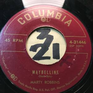 試聴 1955年チャック・ベリー名作カヴァー MARTY ROBBINS MAYBELLINE 両面NM VA-Country And Western Hit Parade 1955収録