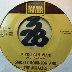 甘茶スイート・ソウル SMOKEY ROBINSON AND THE MIRACLES IF YOU CAN WANT 両面NM 