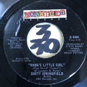 試聴 73年ソウルフル・ストラット引用 DUSTY SPRINGFIELD MAMA’S LITTLE GIRL 両面NM AM I THE SAME GIRLフォロー・アップ