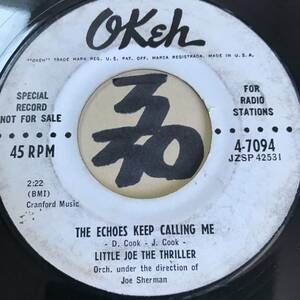 試聴 1957年doo-wop 代表作Peanutsフォロー・アップ LITTLE JOE THE THRILLER THE ECHOES KEEP CALLING ME 両面EX+ 