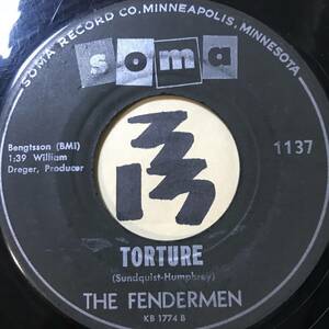 試聴 1960年サーフ/ガレージ THE FENDERMEN TORTURE / MULE SKINNER BLUES 両面VG(+) SOUNDS VG+ 