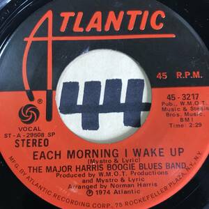 試聴 フィリー・ダンサー’74 THE MAJOR HARRIS BOOGIE BLUES BAND EACH MORNING I WAKE UP 両面NM 