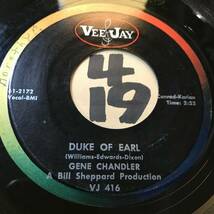 試聴 シカゴDOO-WOP/62年全米1位 GENE CHANDLER DUKE OF EARL 両面EX+ _画像1